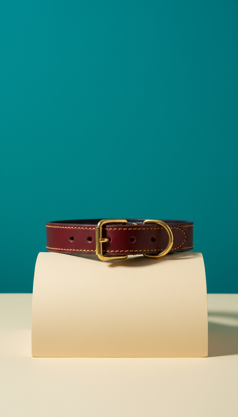 Collar de cuero genuino para perro